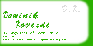 dominik kovesdi business card